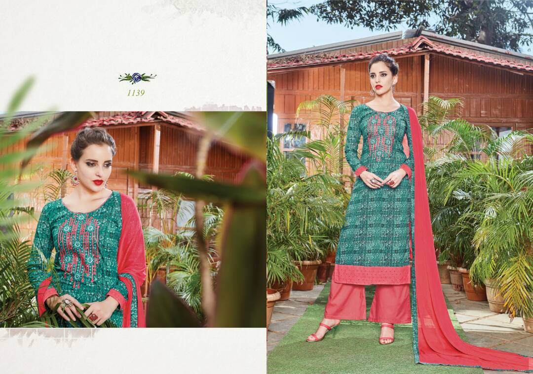 (sale)-nysa Vol-2 By Mag 1138 To 1145 Series Designer Pakistani Suits Beautiful Stylish Colorful Cambric Cotton Printed & Embroidered Cambric Cotton Dresses At Wholesale Price
