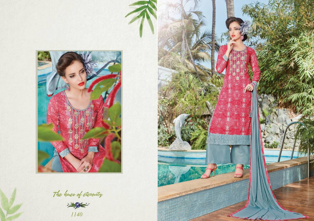 (sale)-nysa Vol-2 By Mag 1138 To 1145 Series Designer Pakistani Suits Beautiful Stylish Colorful Cambric Cotton Printed & Embroidered Cambric Cotton Dresses At Wholesale Price