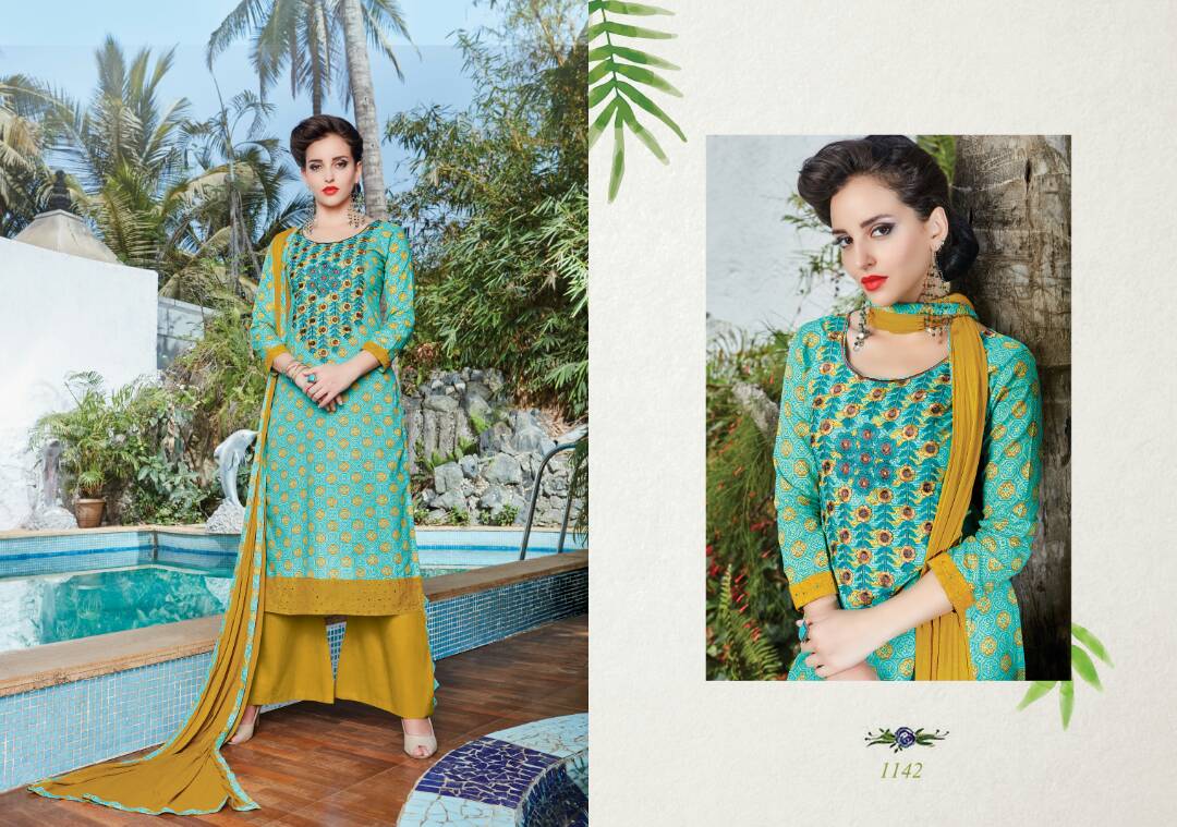 (sale)-nysa Vol-2 By Mag 1138 To 1145 Series Designer Pakistani Suits Beautiful Stylish Colorful Cambric Cotton Printed & Embroidered Cambric Cotton Dresses At Wholesale Price