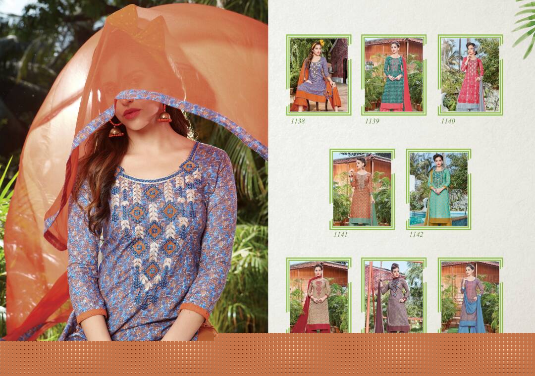 (sale)-nysa Vol-2 By Mag 1138 To 1145 Series Designer Pakistani Suits Beautiful Stylish Colorful Cambric Cotton Printed & Embroidered Cambric Cotton Dresses At Wholesale Price
