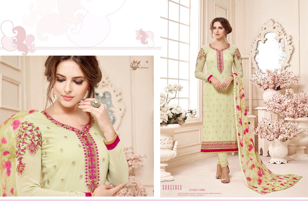 Sale-rozalia By Aadesh Dresses 11001 To 11008 Series Beautiful Designer Suits With Embroidered Fancy Colorful Georgette Dresses At Wholesale Price