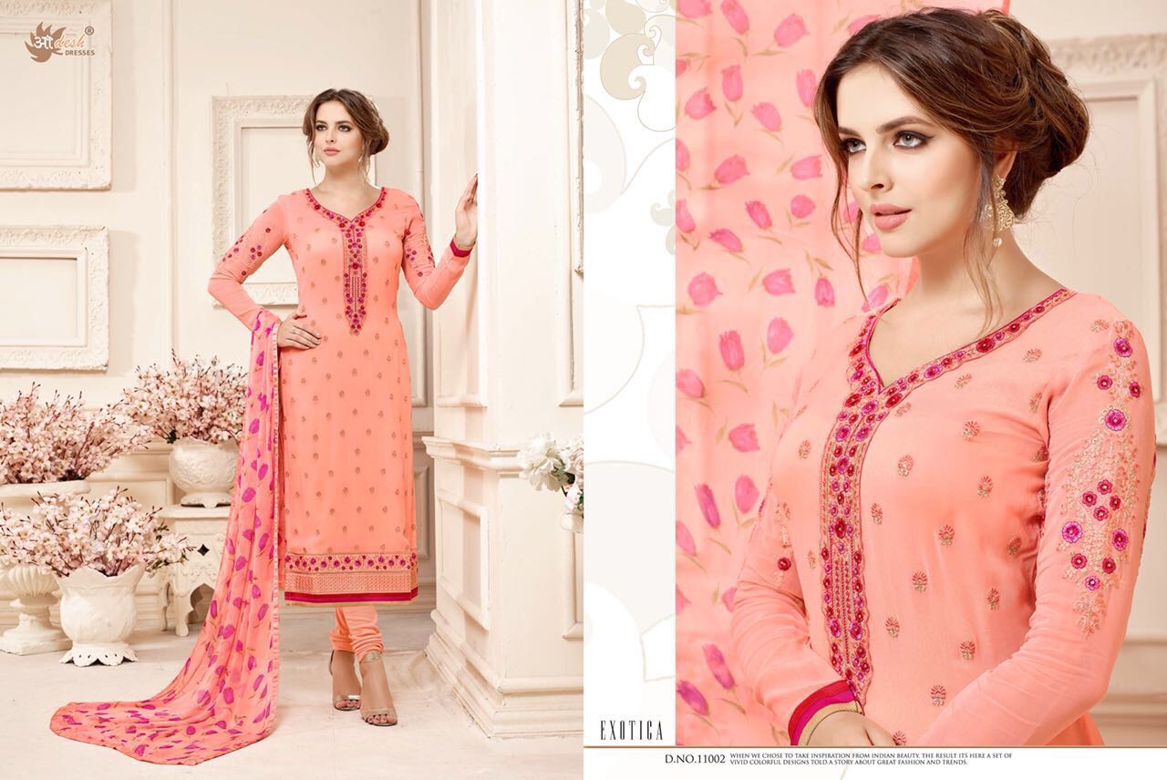 Sale-rozalia By Aadesh Dresses 11001 To 11008 Series Beautiful Designer Suits With Embroidered Fancy Colorful Georgette Dresses At Wholesale Price