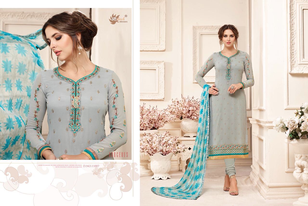 Sale-rozalia By Aadesh Dresses 11001 To 11008 Series Beautiful Designer Suits With Embroidered Fancy Colorful Georgette Dresses At Wholesale Price