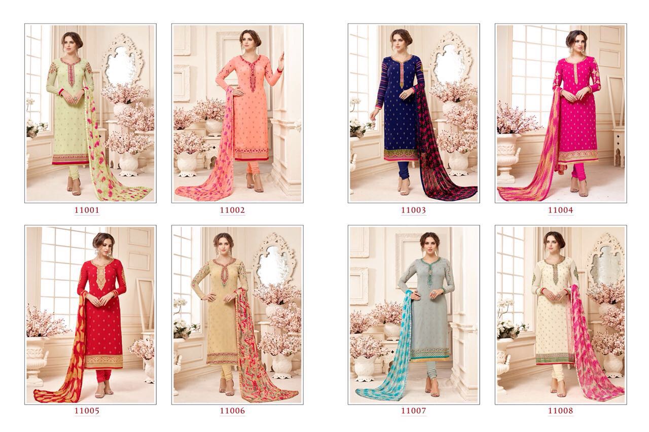 Sale-rozalia By Aadesh Dresses 11001 To 11008 Series Beautiful Designer Suits With Embroidered Fancy Colorful Georgette Dresses At Wholesale Price
