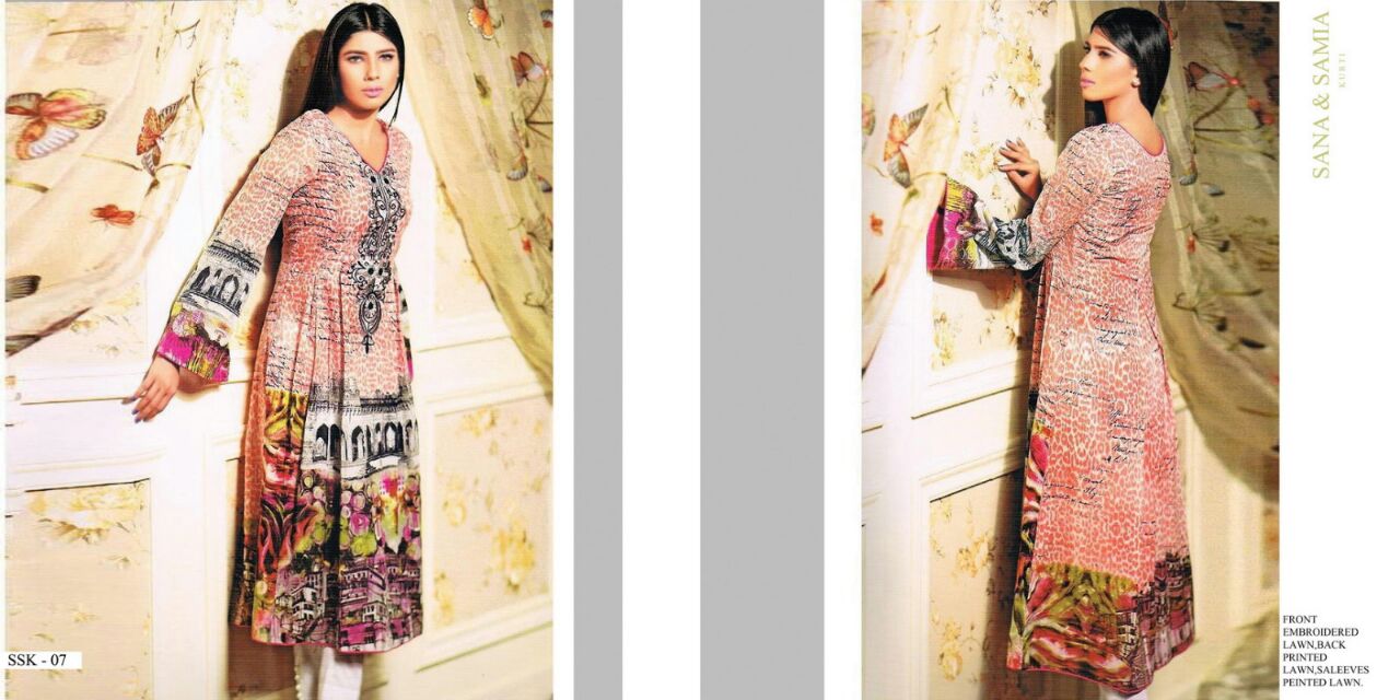 Sana & Samia By Fashion Track 01 To 10 Series Pakistani Beautiful Stylish Designer Heavy Embroidered Casual Wear Glaze Cotton Kurtis At Wholesale Price