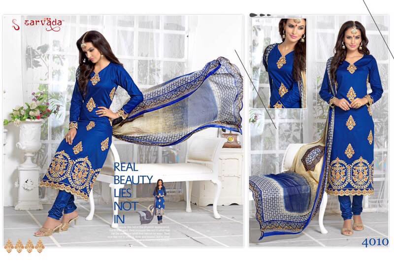 Sariq By Sarvada Creation 4009 To 4018 Series Indian Traditional Beautiful Stylish Designer Embroidered Party Wear Glaze Cotton Dresses At Wholesale Price