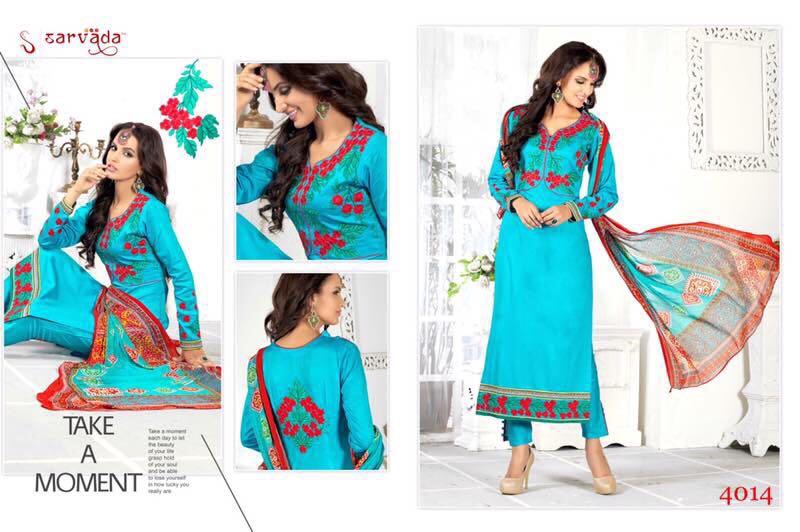 Sariq By Sarvada Creation 4009 To 4018 Series Indian Traditional Beautiful Stylish Designer Embroidered Party Wear Glaze Cotton Dresses At Wholesale Price