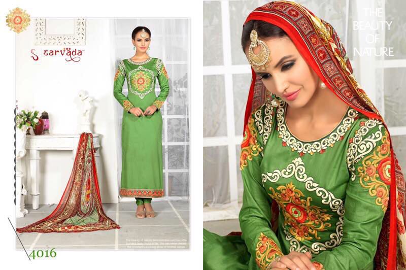 Sariq By Sarvada Creation 4009 To 4018 Series Indian Traditional Beautiful Stylish Designer Embroidered Party Wear Glaze Cotton Dresses At Wholesale Price