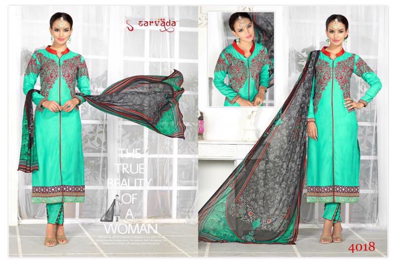 Sariq By Sarvada Creation 4009 To 4018 Series Indian Traditional Beautiful Stylish Designer Embroidered Party Wear Glaze Cotton Dresses At Wholesale Price