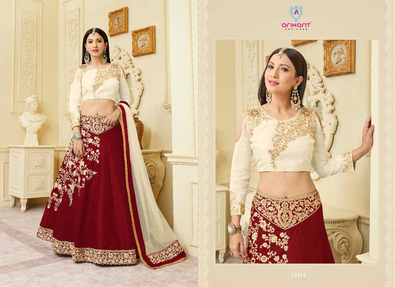 Sashi Vol-13 By Arihant Designer 12113 To 12120 Series Designer Colorful Beautiful Wedding Collection Party Wear & Occasional Wear Malbarry Silk Lehengas At Wholesale Price