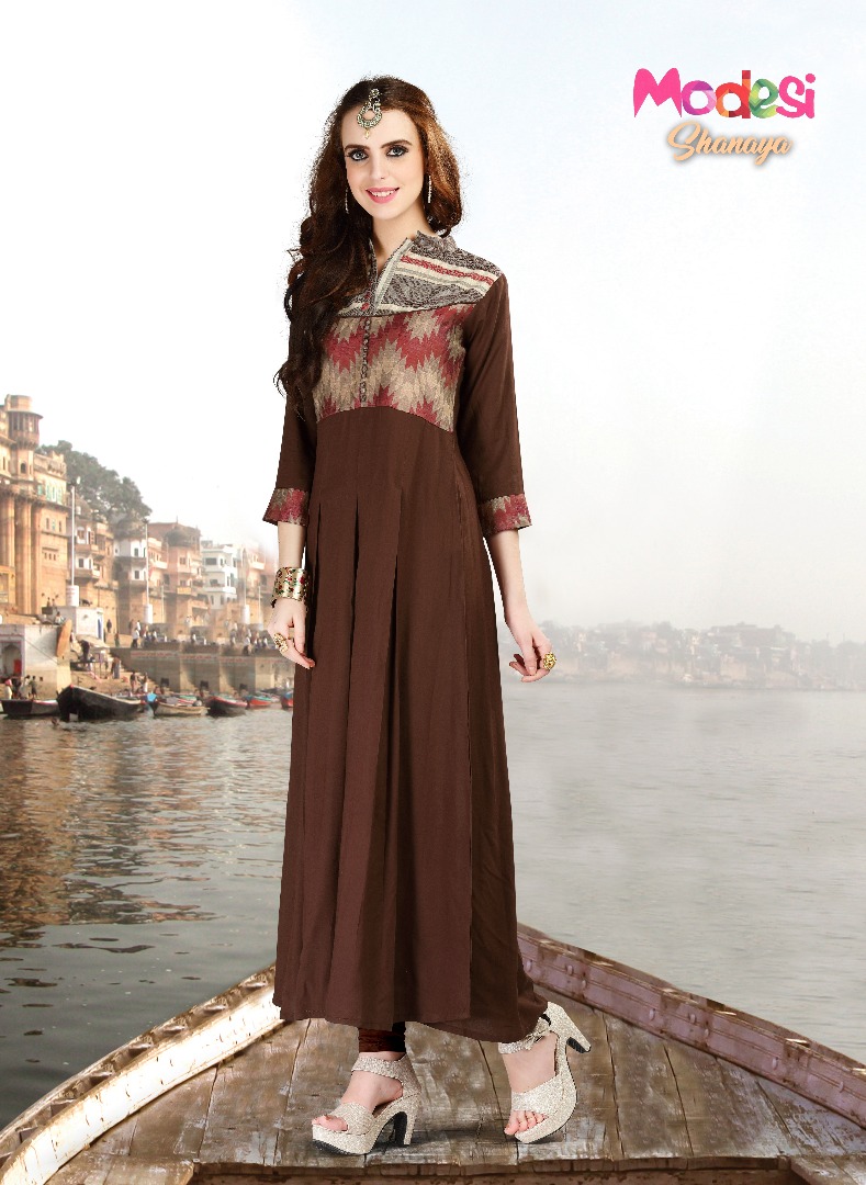 Shayana Vol-2 By Modesi 1011 To 1019 Series Indian Designer Beautiful Embroidered Fancy Casual Wear & Ready To Wear Kurtis At Wholesale Price