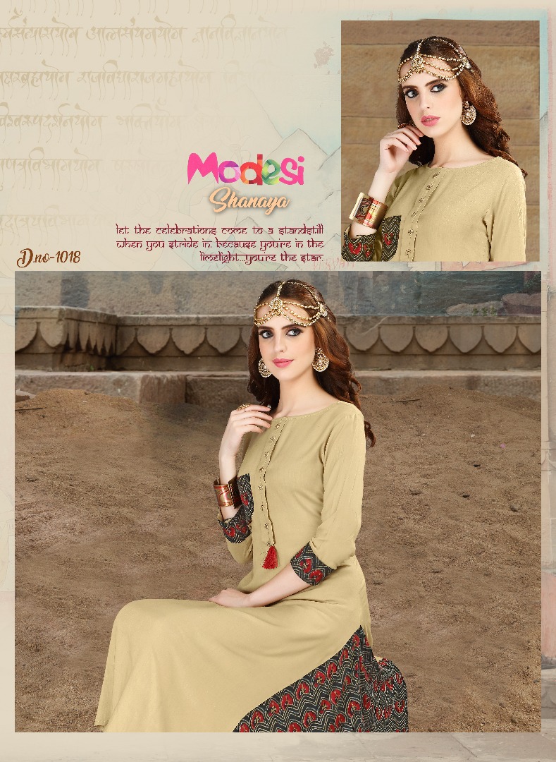 Shayana Vol-2 By Modesi 1011 To 1019 Series Indian Designer Beautiful Embroidered Fancy Casual Wear & Ready To Wear Kurtis At Wholesale Price
