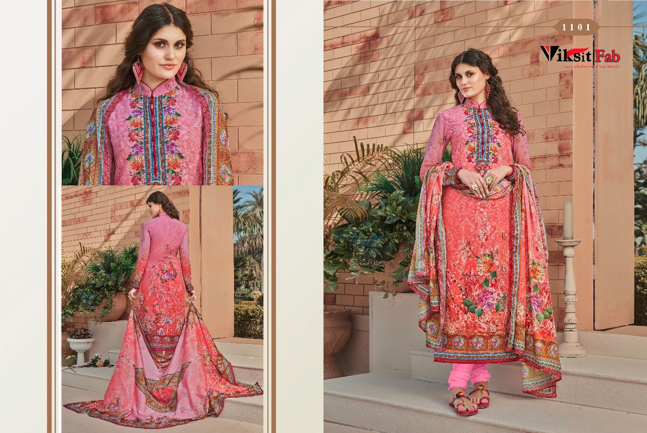 Shinaaz By Viksit Fab 1101 To 1108 Series Beautiful Stylish Colorful Fancy Party Wear & Ethnic Wear Faux Georgette Dresses At Wholesale Price