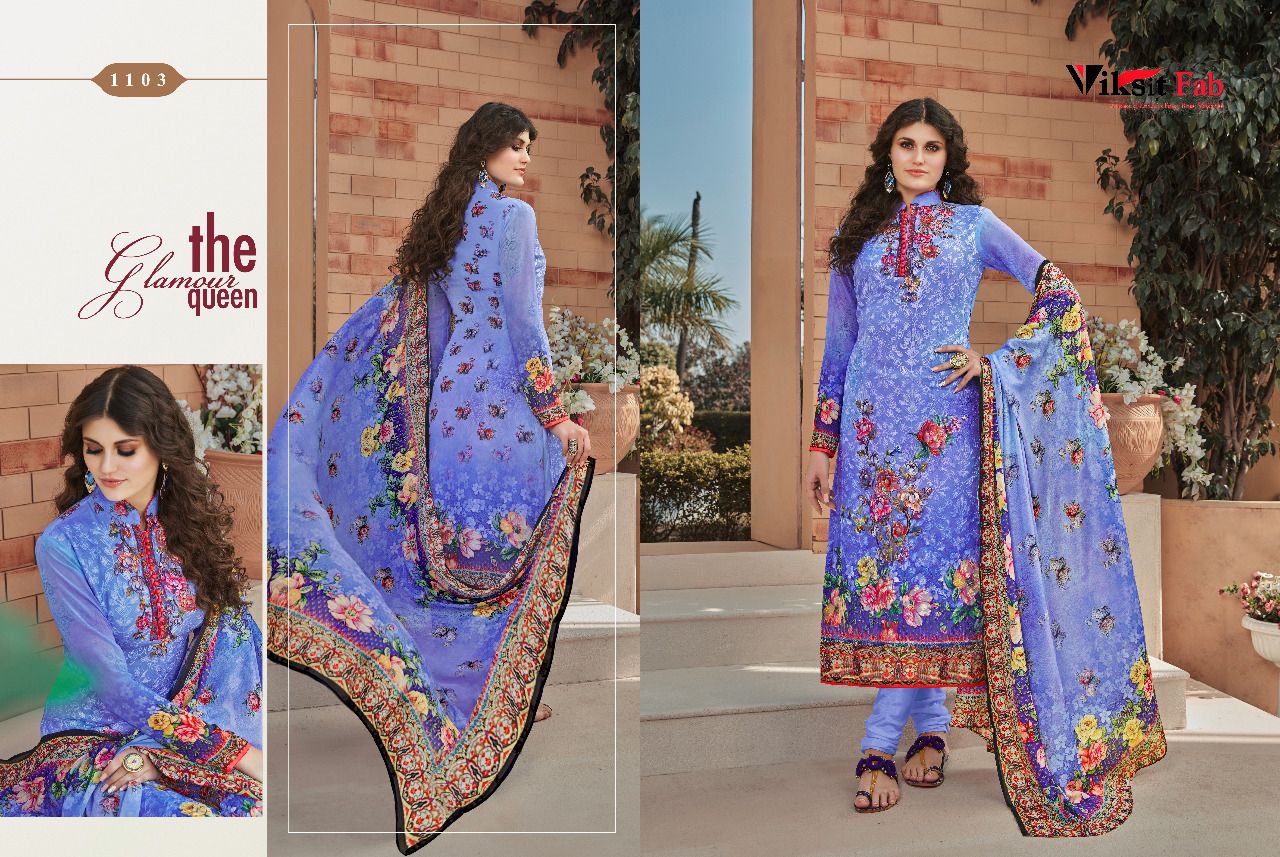 Shinaaz By Viksit Fab 1101 To 1108 Series Beautiful Stylish Colorful Fancy Party Wear & Ethnic Wear Faux Georgette Dresses At Wholesale Price