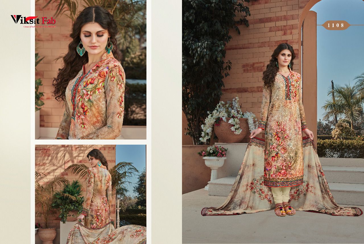 Shinaaz By Viksit Fab 1101 To 1108 Series Beautiful Stylish Colorful Fancy Party Wear & Ethnic Wear Faux Georgette Dresses At Wholesale Price