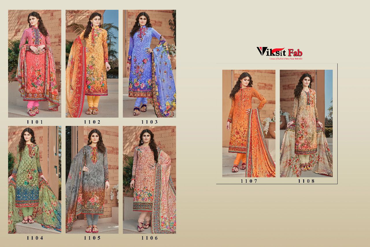 Shinaaz By Viksit Fab 1101 To 1108 Series Beautiful Stylish Colorful Fancy Party Wear & Ethnic Wear Faux Georgette Dresses At Wholesale Price