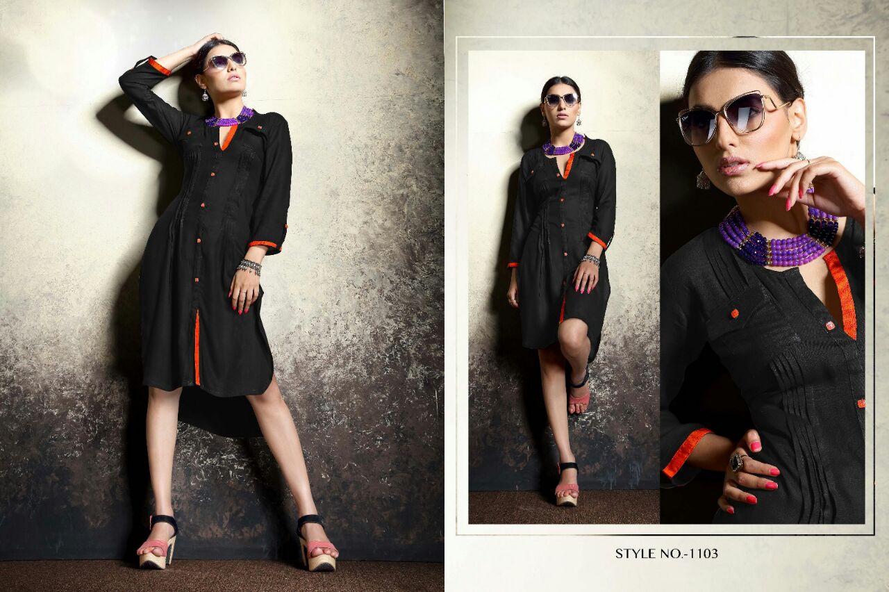 Shyra By Veera Tex 1101 To 1108 Series Western Beautiful Stylish Designer Printed Casual Wear Rayon Kurtis At Wholesale Price