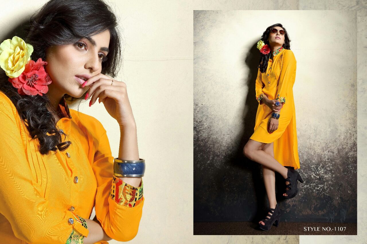 Shyra By Veera Tex 1101 To 1108 Series Western Beautiful Stylish Designer Printed Casual Wear Rayon Kurtis At Wholesale Price