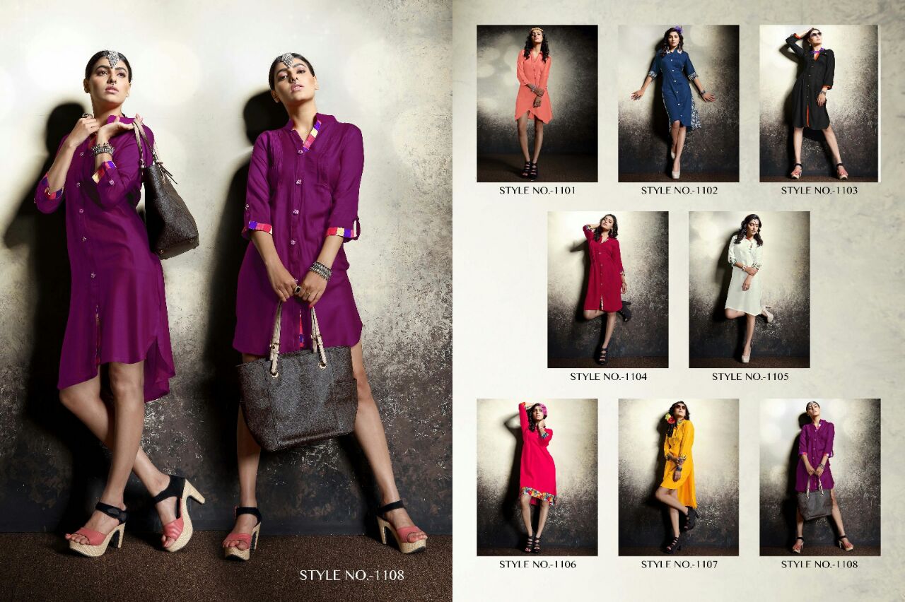 Shyra By Veera Tex 1101 To 1108 Series Western Beautiful Stylish Designer Printed Casual Wear Rayon Kurtis At Wholesale Price