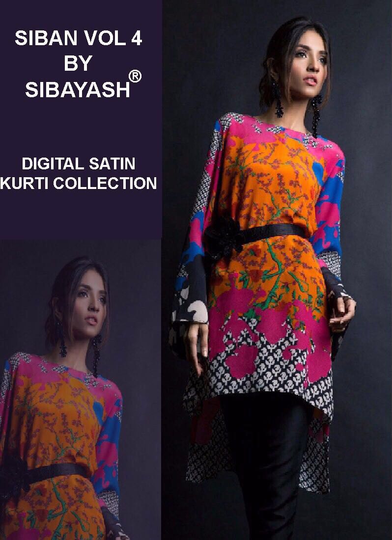 Siban Vol-4 By Sibayash 01 To 07 Series Beautiful Stylish Colorful Fancy Casual Wear Satin Digital Printed Kurtis At Wholesale Price