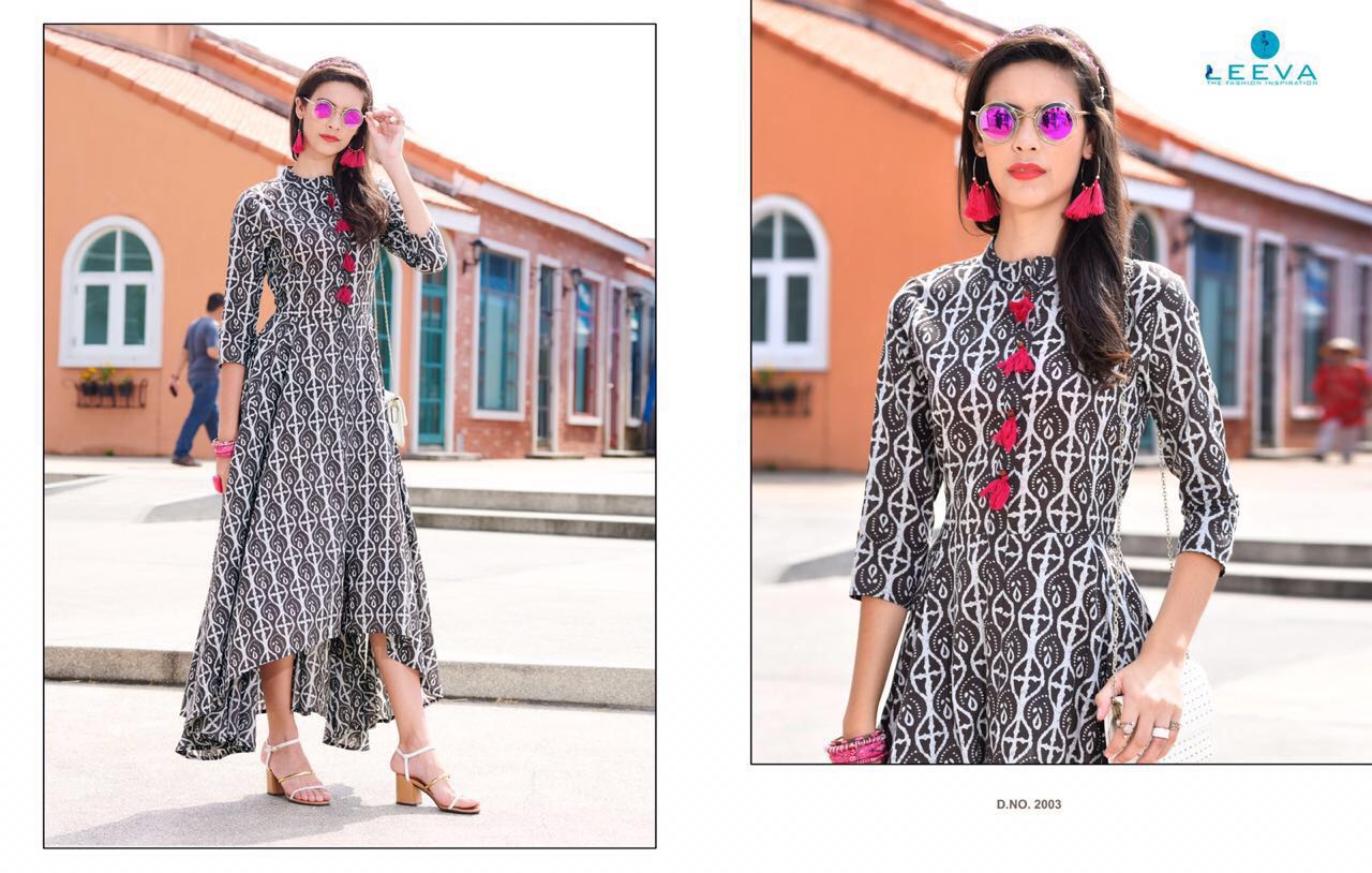 Signature By Leeva 2001 To 2009 Series Designer Stylish Colorful Fancy Beautiful Casual & Party Wear & Ethnic Wear Jaipuri Cotton & Rayon Kurtis At Wholesale Price
