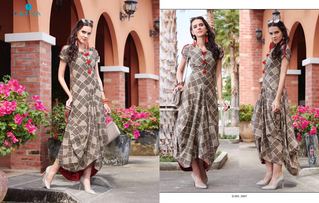 Signature By Leeva 2001 To 2009 Series Designer Stylish Colorful Fancy Beautiful Casual & Party Wear & Ethnic Wear Jaipuri Cotton & Rayon Kurtis At Wholesale Price