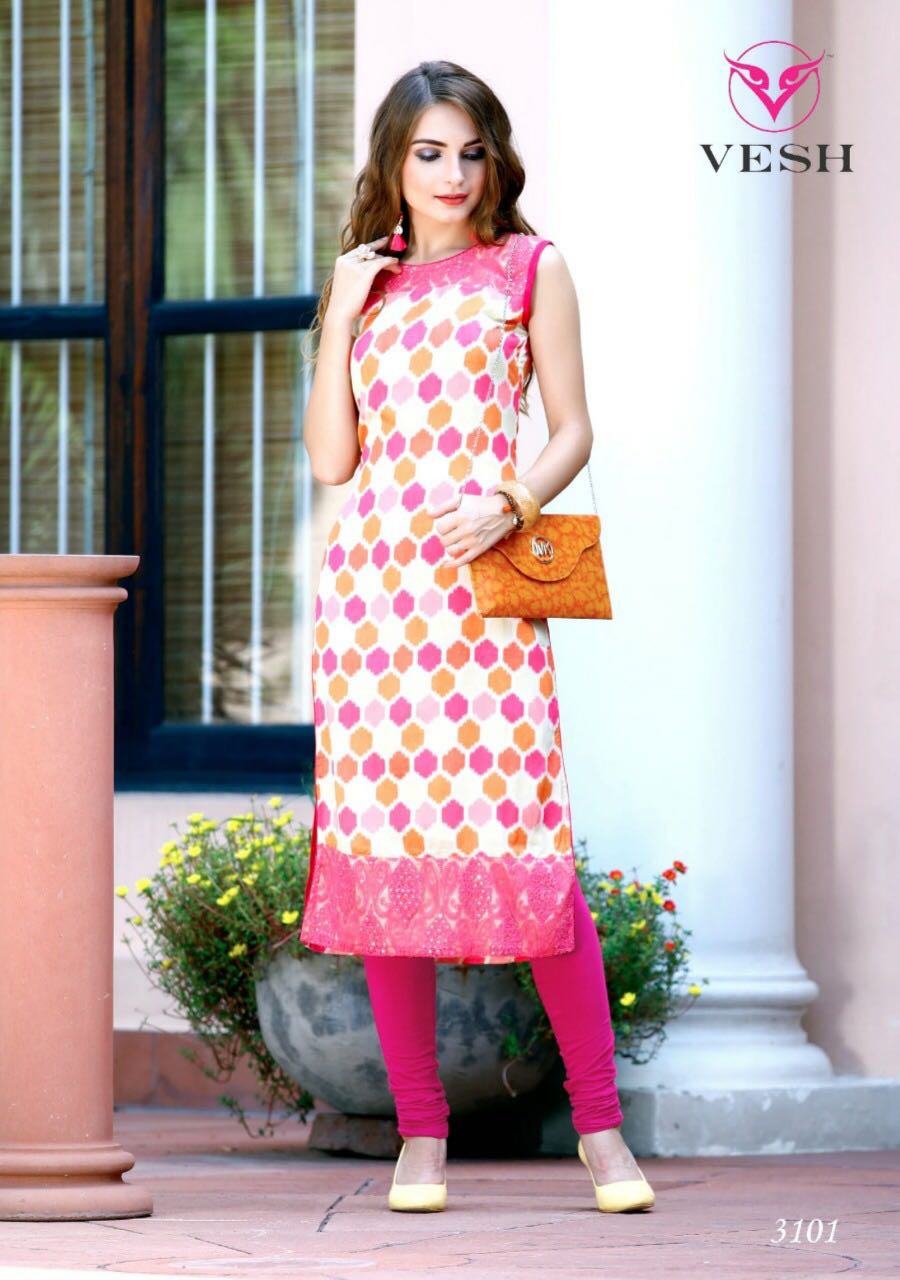 Silky By Vesh 3101 To 3108 Series Stylish Colorful Fancy Beautiful Casual Wear & Ethnic Wear Cotton Embroidered & Printed Kurtis At Wholesale Price