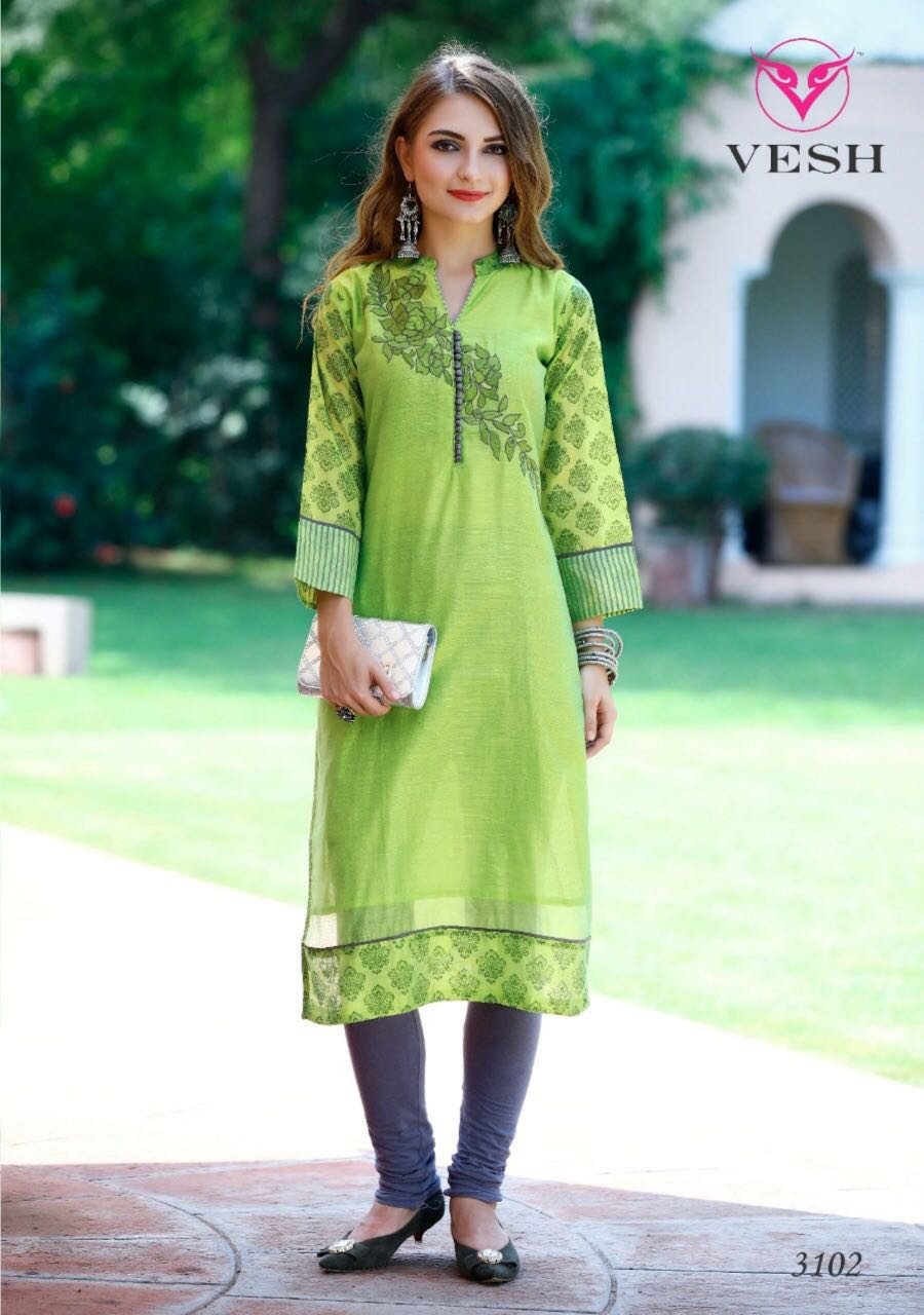 Silky By Vesh 3101 To 3108 Series Stylish Colorful Fancy Beautiful Casual Wear & Ethnic Wear Cotton Embroidered & Printed Kurtis At Wholesale Price