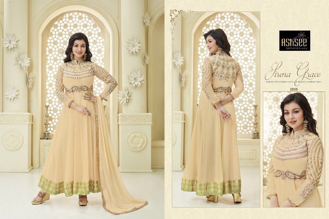Sitara By Ashsee 2035 To 2040 Series Indian Designer Anarkali Suits With Heavy Embroidery Colorful Beautiful Occasional Wear & Party Wear Georgette Dresses At Wholesale Price