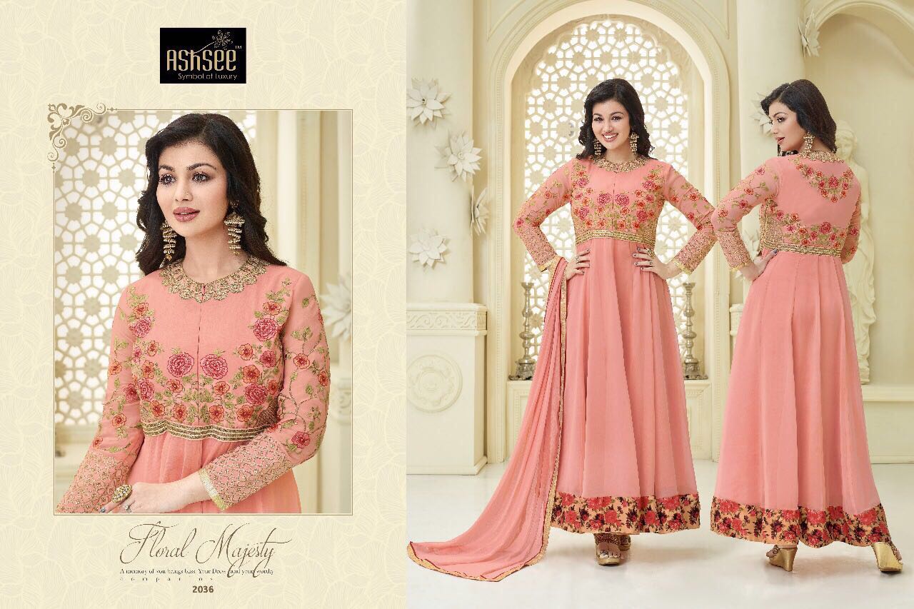 Sitara By Ashsee 2035 To 2040 Series Indian Designer Anarkali Suits With Heavy Embroidery Colorful Beautiful Occasional Wear & Party Wear Georgette Dresses At Wholesale Price