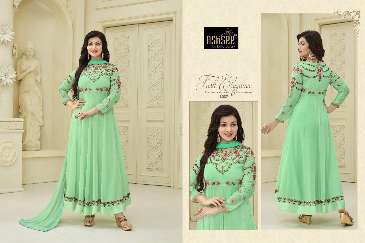 Sitara By Ashsee 2035 To 2040 Series Indian Designer Anarkali Suits With Heavy Embroidery Colorful Beautiful Occasional Wear & Party Wear Georgette Dresses At Wholesale Price