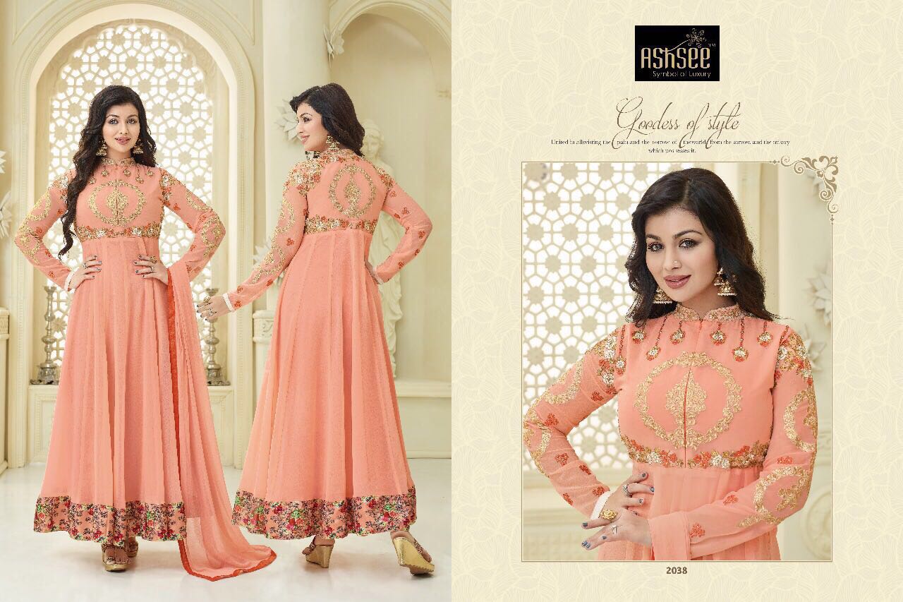 Sitara By Ashsee 2035 To 2040 Series Indian Designer Anarkali Suits With Heavy Embroidery Colorful Beautiful Occasional Wear & Party Wear Georgette Dresses At Wholesale Price