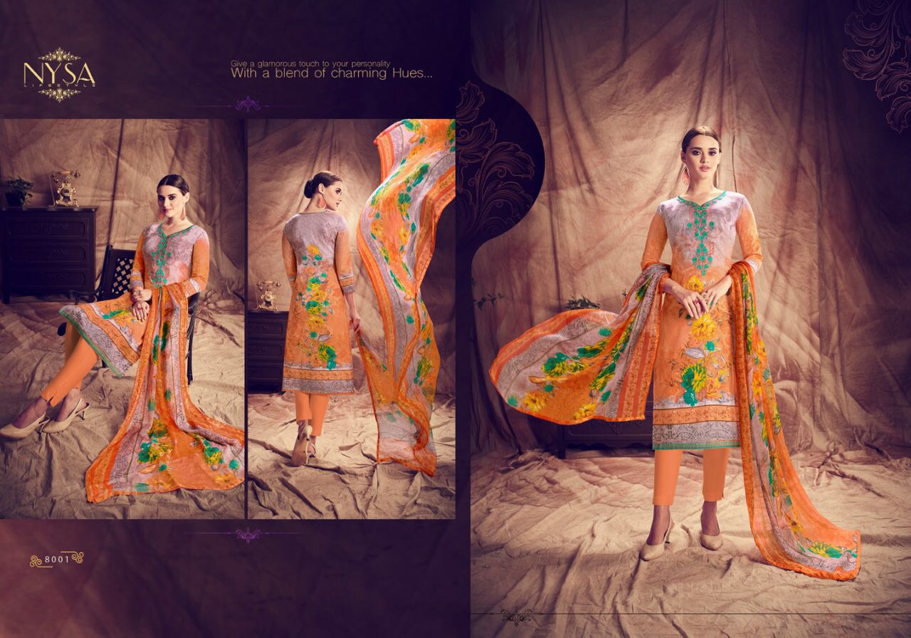 Sofia Vol-1 By Nysa Lifestyle 8001 To 8007 Series Beautiful Stylish Colorful Fancy Party Wear & Casual Wear Glace Cotton Printed Dresses At Wholesale Price