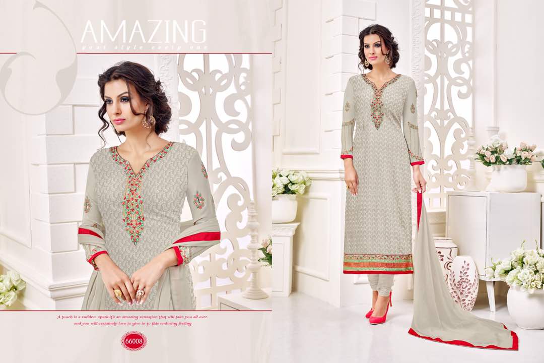 Sofiya By Assian Art 66001 To 66008 Series Designer Beautiful Colorful Fancy Party Wear & Occasional Wear Georgette Embroidered Dresses At Wholesale Price