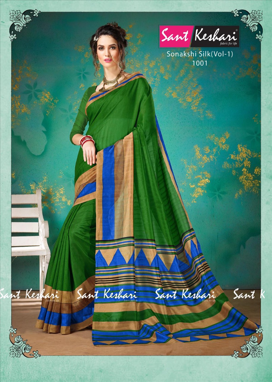 Sonakshi Silk Vol-1 By Sant Keshari 1001 To 1009 Series Beautiful Fancy Colorful Traditional Wear Festive Collection Party Wear & Occasional Wear Bhagalpuri Cotton Sarees At Wholesale Price