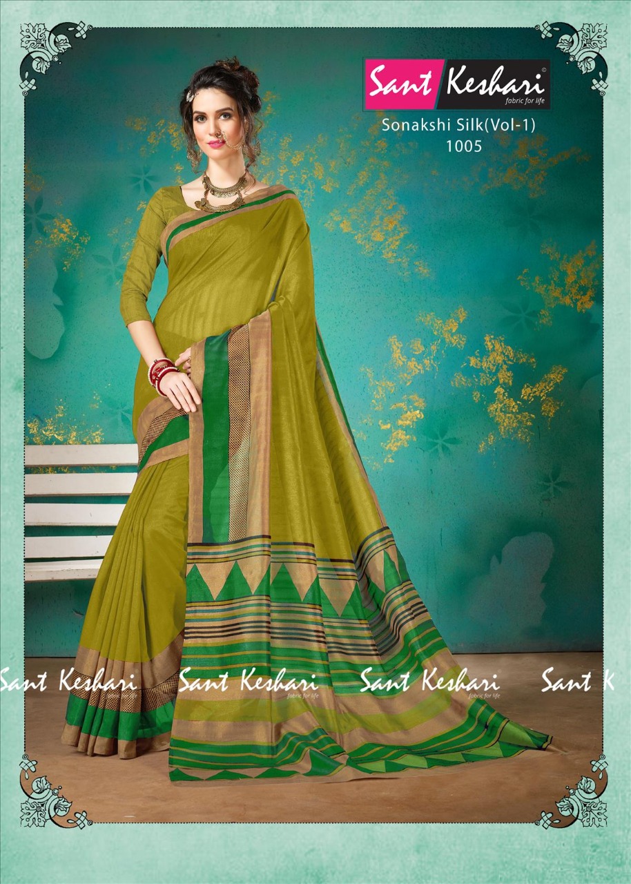 Sonakshi Silk Vol-1 By Sant Keshari 1001 To 1009 Series Beautiful Fancy Colorful Traditional Wear Festive Collection Party Wear & Occasional Wear Bhagalpuri Cotton Sarees At Wholesale Price