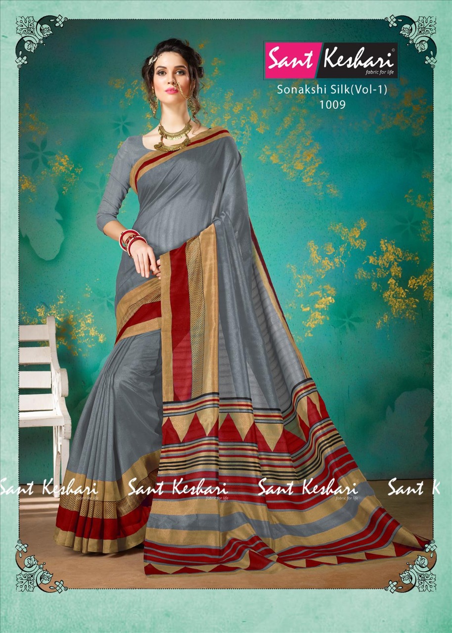 Sonakshi Silk Vol-1 By Sant Keshari 1001 To 1009 Series Beautiful Fancy Colorful Traditional Wear Festive Collection Party Wear & Occasional Wear Bhagalpuri Cotton Sarees At Wholesale Price