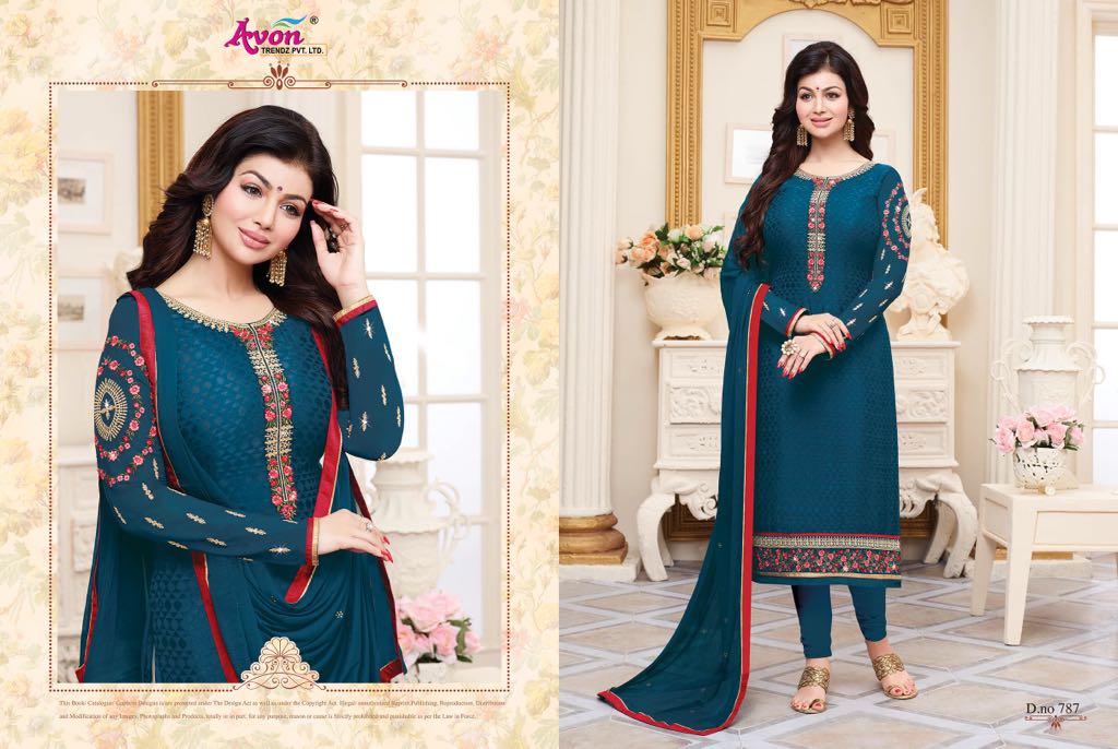 Star Brasso Vol-5 By Avon Trendz 781 To 787 Series Beautiful Designer Embroidered Suits Colorful Fancy Party Wear & Occasional Wear Brasso Dresses At Wholesale Price