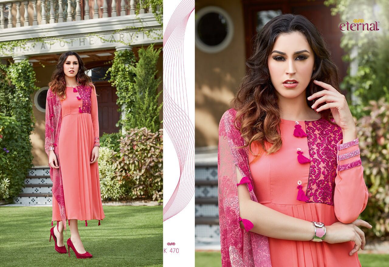 Star Light Vol-2 By Eternal 470 To 481 Series Designer Beautiful Fancy Stylish Colorful Party Wear & Ethnic Wear Georgette Kurtis At Wholesale Price