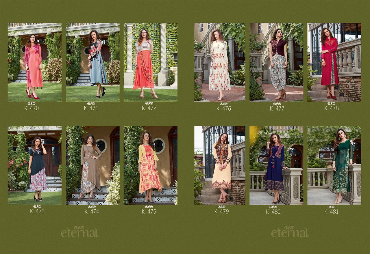 Star Light Vol-2 By Eternal 470 To 481 Series Designer Beautiful Fancy Stylish Colorful Party Wear & Ethnic Wear Georgette Kurtis At Wholesale Price