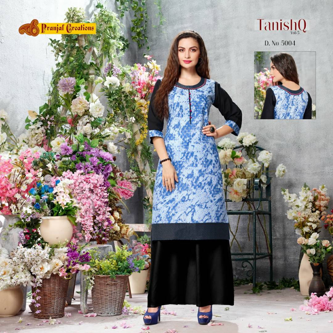 Tanishq Vol-5 By Pranjal Creations 5001 To 5009 Series Stylish Beautiful Colorful Fancy Casual Wear & Party Wear Pure Cotton Printed Kurtis At Wholesale Price