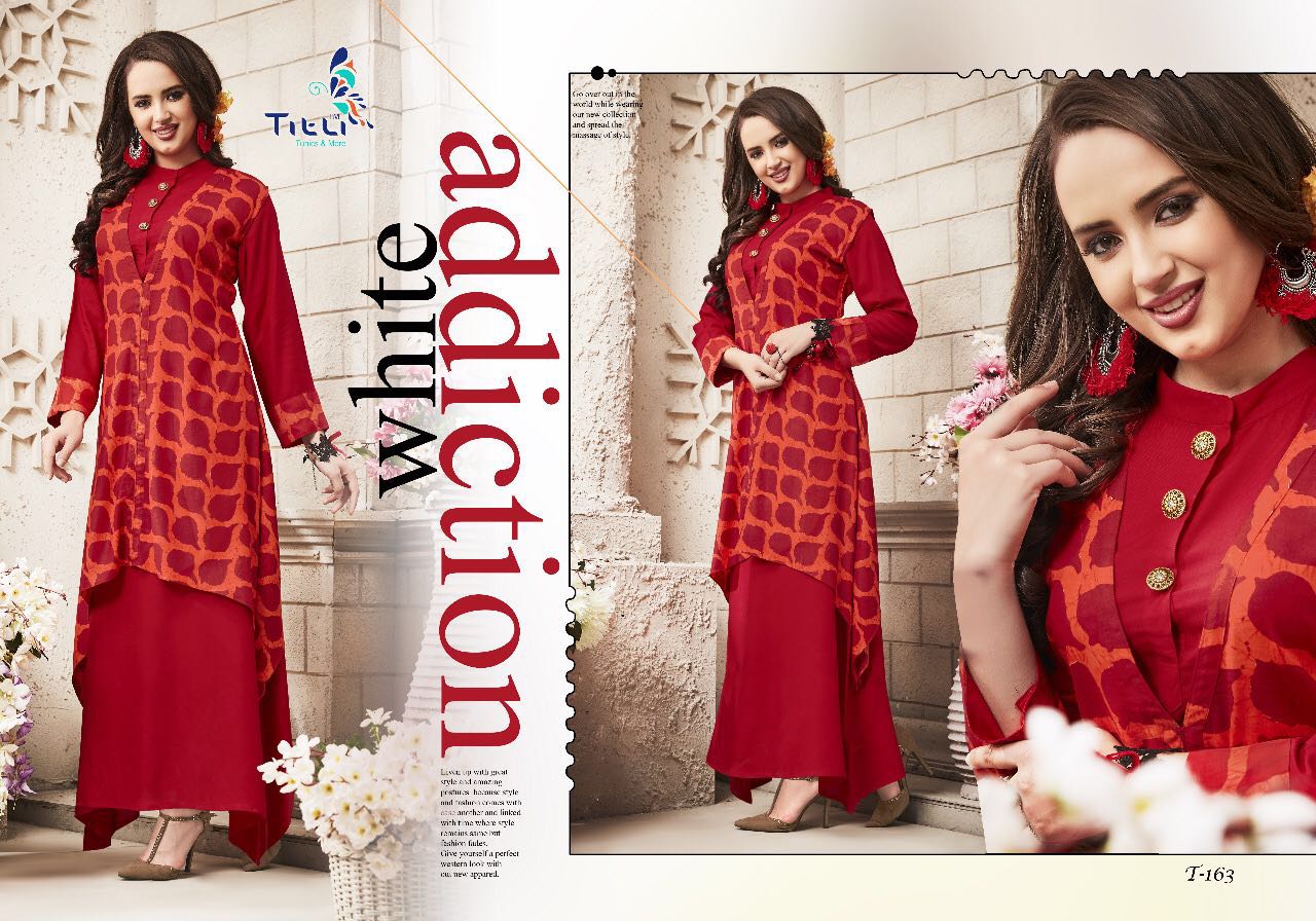 Titli Vol-1 By Titli 158 To 165 Series Designer Stylish Colorful Fancy Beautiful Party Wear & Ethnic Wear Rayon Printed Kurtis At Wholesale Price
