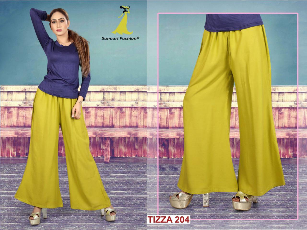 Tizza Vol-2 By Sanvari Fashion 201 To 210 Series Stylish Colorful Beautiful Fancy Ethnic Wear & Casual Wear Heavy Rayon Palazzos At Wholesale Price
