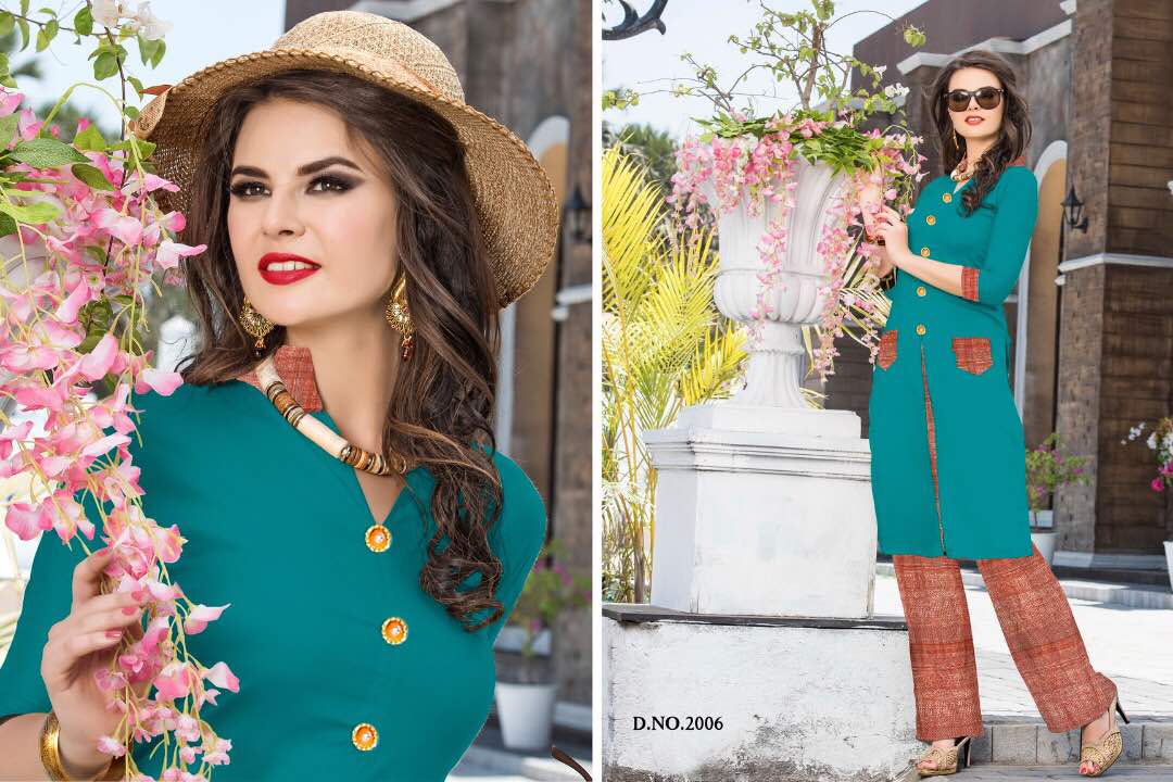 Touch-2 2001 To 2009 Series By Prime Beautiful Colourful Stylish Fancy Pretty Party Wear Casual Wear Occasional Wear Printed Reyon Kurti At Wholesale Price