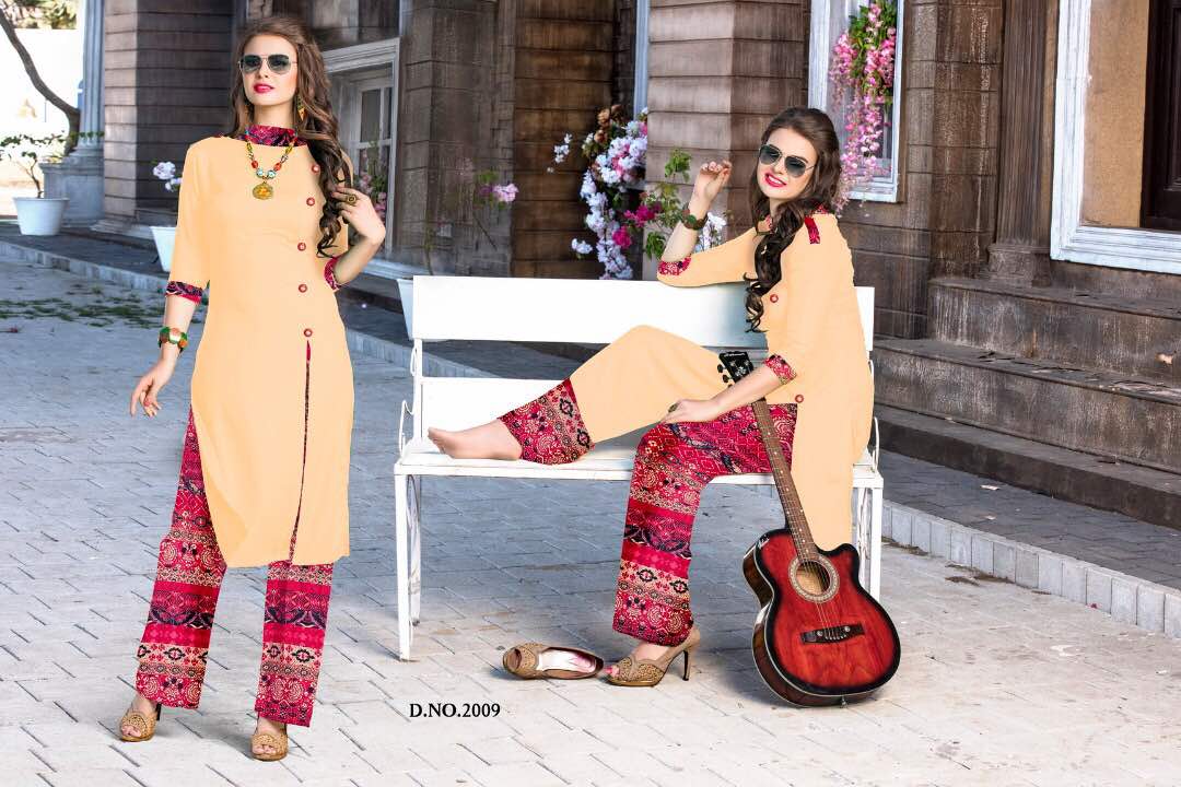 Touch-2 2001 To 2009 Series By Prime Beautiful Colourful Stylish Fancy Pretty Party Wear Casual Wear Occasional Wear Printed Reyon Kurti At Wholesale Price