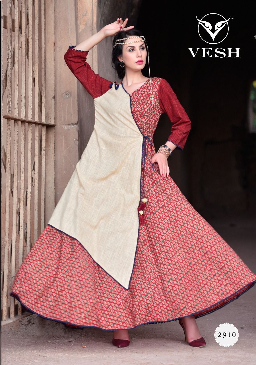 Trendy By Vesh 2901 To 2912 Series Stylish Beautiful Fancy Colorful Ethnic Wear & Casual Wear Cotton Printed Kurtis At Wholesale Price