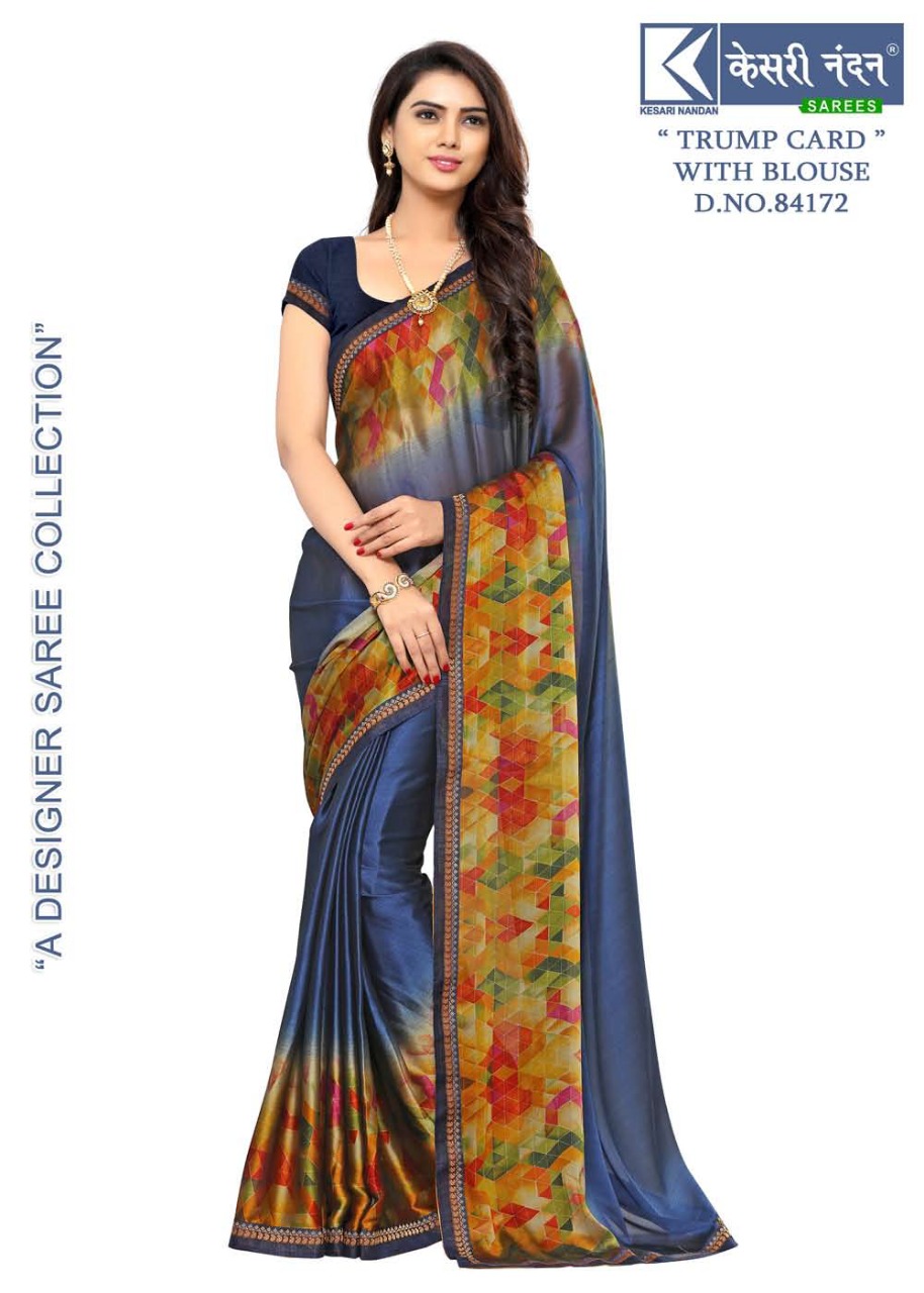 Trump Card By Kesari Nandan Sarees 84171 To 84180 Series Beautiful Fancy Colorful Stylish Party Wear & Occasional Wear Georgette Printed Sarees At Wholesale Price