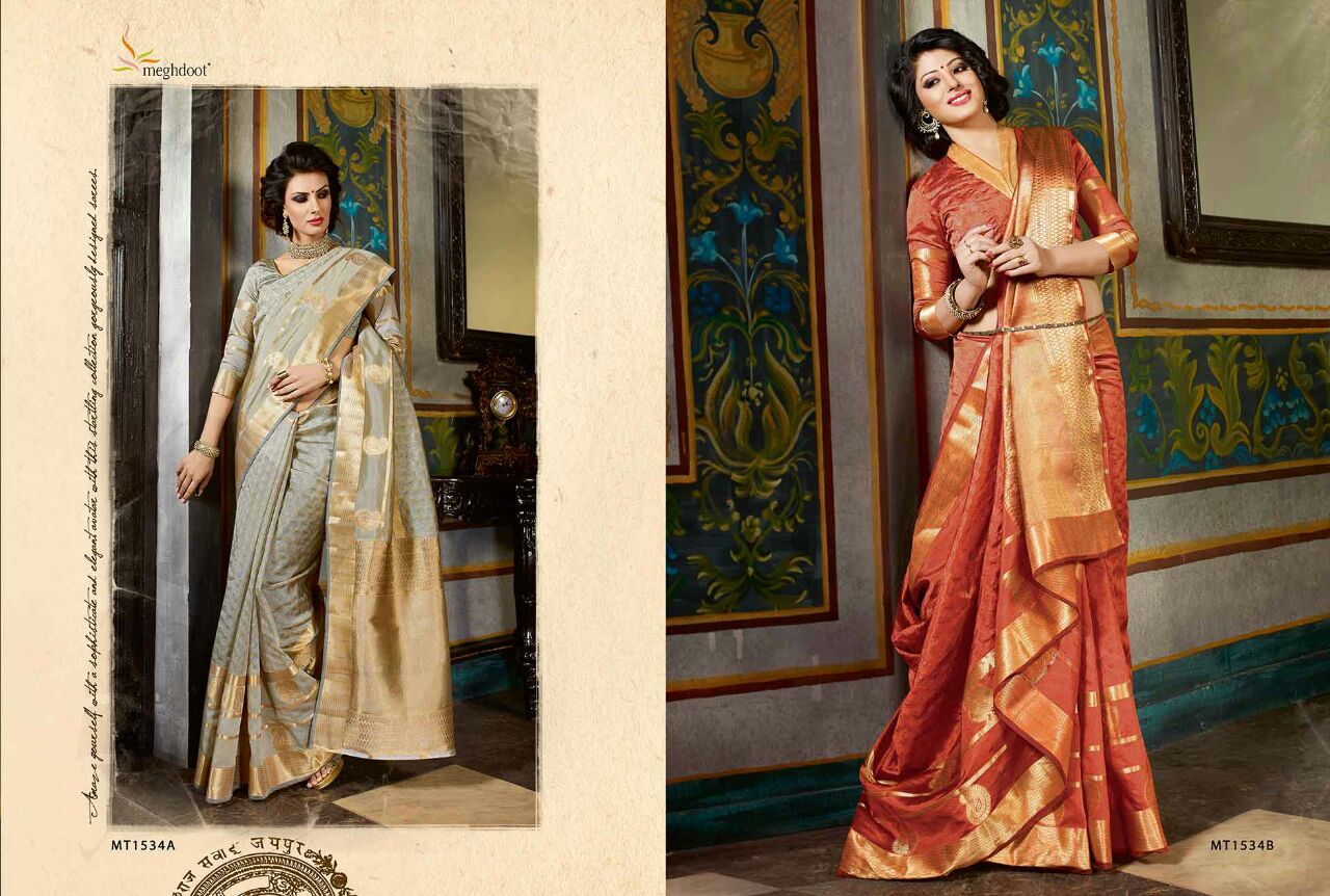 Utsav By Meghdoot Indian Stylish Traditional Wear Beautiful Colorful Fancy Party Wear & Occasional Wear Bangalori Silk Sarees At Wholesale Price