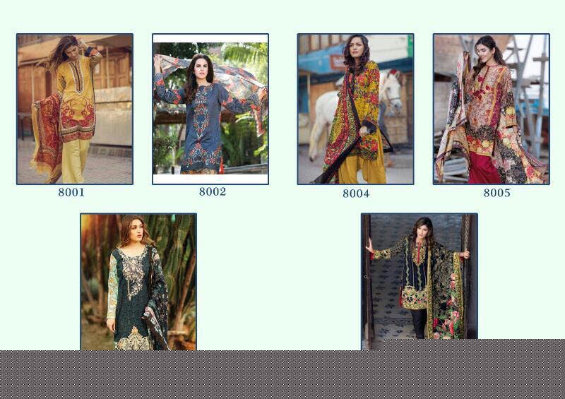 Vintage 8001 To 8008 Series By Kvc Beautiful Embroidered Stylish Colourful Party Wear Occasional Wear Casual Wear Printed Cotton Dresses At Wholesale Price