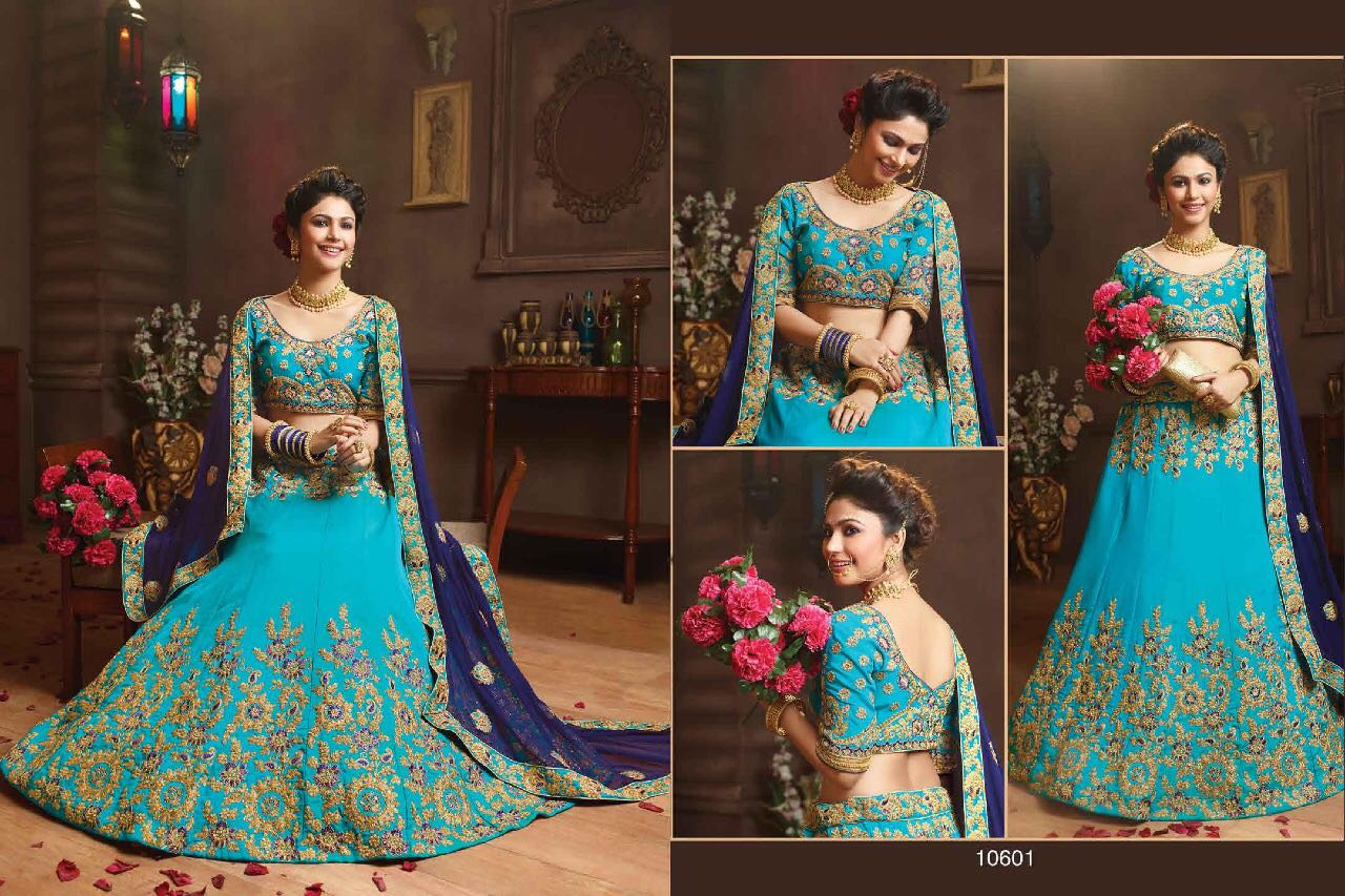 Wedding Season By Riddhoo Fashion 10601 To 10608 Series Designer Wedding Collection Beautiful Stylish Fancy Colorful Party Wear & Occasional Wear Georgette Embroidered Lehengas At Wholesale Price